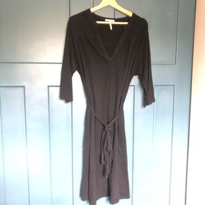 Jersey mandarin collar shirt dress